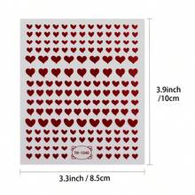 1pc Glitter Red Heart Face Stickers, Self Adhesive Small Heart Eye Makeup Stickers, Valentine Day Rave Festival Party Temporary Face Gem Stickers For Women Makeup Decor - Red - View 6