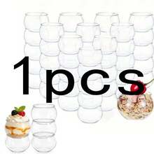 80/60/40/30/20/10/1 Delicate Spherical Dessert Containers, Soft Curved Design With Minimalist Elegant Style, Stackable Design For Easy Storage, Suitable For Pudding, Fresh Fruit Desserts, Perfect For Luxury Home Parties, Themed Dessert Tables, Family Gatherings, Fully Presenting Dessert Texture And Enhancing Overall Tabletop Aesthetic - Clear - View 18