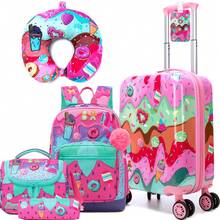 Cute 5-Piece Luggage Set, 16-Inch Hard Shell Suitcase With Spinner Wheels, Girls Travel Rolling Luggage - Children's Suitcase - View 16