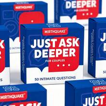 Just Ask Deeper Couple Question Card Game, 50 Intimate Relationship Questions, Perfect Gift For Christmas, Game Party, Engaging Interactive Tabletop Game For Adult Pair Holiday Activities - Multicolor - View 1