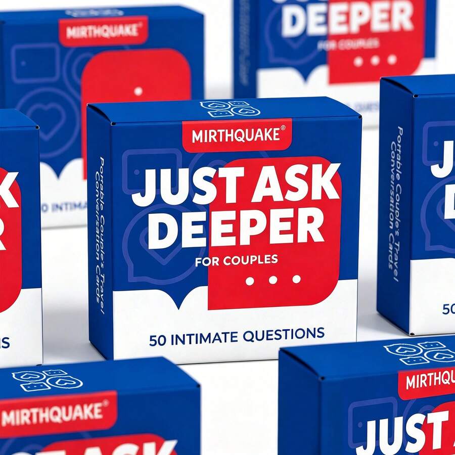 Just Ask Deeper Couple Question Card Game, 50 Intimate Relationship Questions, Perfect Gift For Christmas, Game Party, Engaging Interactive Tabletop Game For Adult Pair Holiday Activities - Multicolor - View 1