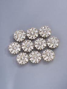 1/2/4pcs 26mm Crystal Rhinestone Buttons Decor, Detachable Button Covers, Suitable For Clothing, Dresses, Shirts, Suits Accessories, With Clip Press, Lead Color - Multicolor - View 9