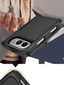 Luxury Armor Two-Layer Protection Phone Case Compatible With IPhone Duo 18 Ultra 18 Fold Box Hard Plastic Shockproof Bumper Back Cover - Black - View 3