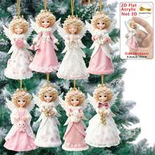 12/1pc 2D Flat Random Christmas Angel Guardian Pendant, Premium Wooden Christmas Tree Hanging Decoration, Holiday Decor > Holiday Hanging Decor > Holiday Pendant, Hanging Decoration/Home, Classroom, Office Party Birthday Gift - Holiday Gift, Christmas Decoration, Christmas Exclusive Gift - A - View 6