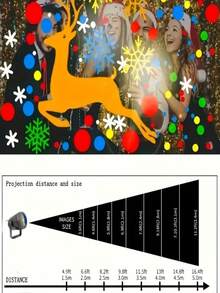 1 buah Lampu Proyektor Natal, Proyektor Pola Natal LED, 16 Pola - Permen, Santa, Rusa Kutub, Pohon Natal; Lampu Malam Berputar Dinamis untuk Dekorasi Natal; Ditenagai USB; Ideal untuk Rumah, Pesta, Natal, Musim Dingin, dan Dekorasi Ruangan. - Casing hitam - View 8
