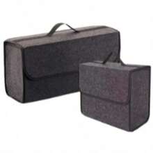 2pcs Dark Gray Car Trunk Felt Storage Bag, Three Sizes Available, Car Felt Storage Box, Thickened And Enlarged Soft Felt Storage Box, Home Storage Box, Car Storage Box, Tidy Storage For Sundries (No Adhesive) - A - View 4