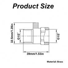 1 Shower Head Water Stop Valve Shower Head Water Flow Control Valve Shower Flow Control Angle Valve Water Flow Adjustment Device Water Pressure Regulator Suitable For Shower Heads Bathroom Accessories - Male-female Straight Through Valve - View 4