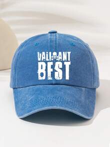 1pc Fashion Adjustable Baseball Cap - Washed Print Baseball Cap, Suitable For Camping, Travel, Party And Hip-Hop Culture, Printed With 'VALIANT BEST Skull Brave And Fearless' Pattern And Text, Simple And Versatile, Perfect For Camping And Casual Wear, Great Gift For Family And Friends - Washed Cap - View 9