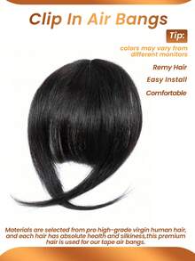 Invisible Air Bangs Clip-In Hair Extensions, Front Bangs Hairpiece, Air Bangs Styling Accessory, Easy To Wear And Maintain, Natural Looking Bangs Wig, Suitable For Women - Multicolor - View 3