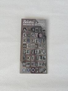 2pcs Vintage INS English Alphabet Sticker Book, Artistic Versatile Scene DIY Decor, Journal Background Decoration Stickers, Decals, Scrapbook Supplies, School Office Stationery - Rectangle - View 15