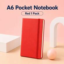 1pc A6 Hardcover Pocket Notebook, 80 Pages Portable Mini Notebook, Premium PU Cover With Elastic Band Design, Lined Pages, Suitable For Writers, Students And Professionals, Office Supplies, Independence Day Gift - Multicolor - View 15