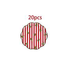 10/20/50pcs Christmas Tree Wavy Edge Disposable Paper Plates, 7 Inch And 9 Inch, Wavy Edge Red And White Striped Christmas Dinner Plates, Christmas Eve Family Dinner, Holiday Office Party, Winter Solstice Dinner Tableware - Multicolor - View 11