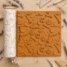 Halloween Themed Embossed Texture Roller, Pumpkin, Ghost, Skull, Spider Web Festival Pattern Embossing Cylindrical Tool, Multi-Pattern Soft Clay Embossing Roller, Handmade Clay Embossing Mold, Suitable For DIY Earrings, Soft Clay Crafts, Jewelry Making, Pottery Creation, Halloween Handmade Decoration Styling Tool - Halloween Series Roller - View 11