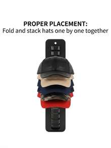 Wall-Mounted Hat Storage Rack, No-Drill Adhesive Installation, Durable Plastic Portable Hat Holder, Brim Protection Design, Suitable For Closet, Office, Dorm Storage, Wall-Mounted Hat Hook Organizer - Multicolor - View 10