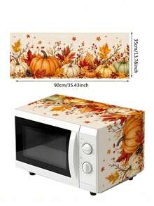 1pc 35x90cm Autumn Microwave Dust Cover, Polyester Material, Maple Leaf, Pumpkin, Berry, Sunflower Pattern, Dust-Proof And Stain-Resistant, Suitable For Kitchen, Bedroom, Garden Decoration, Perfect Thanksgiving Gift - Multicolor - View 15