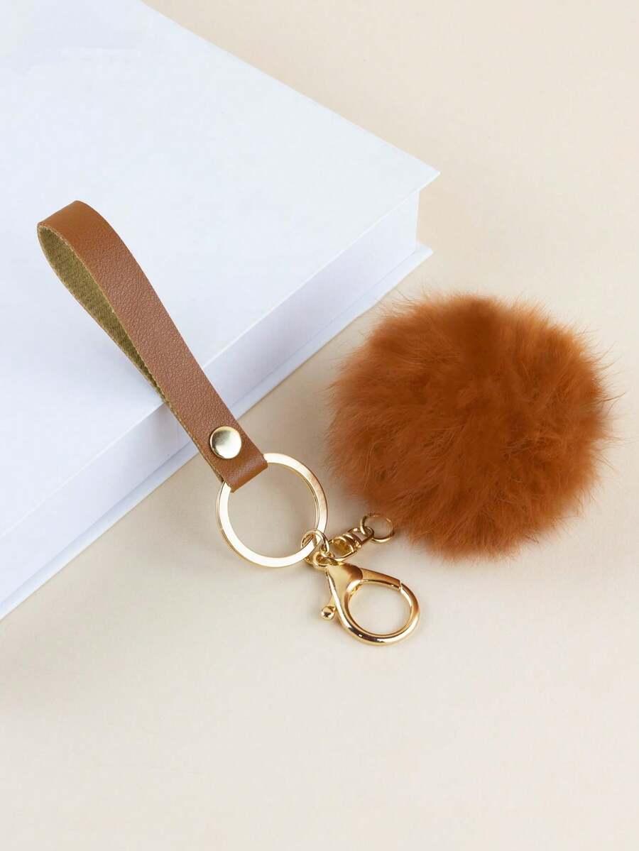 Fashionable Mini Small Bag Keychain Pendant, Car Key Ring Charm, Women's Bag Accessory - Brown - View 1