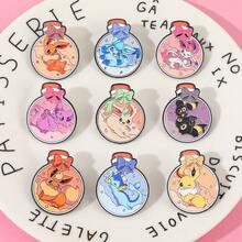 Anime Character Enamel Brooch, Cute Pikachu Eevee Charmander Metal Lapel Badge, Cartoon Collectible Backpack Accessory, Fan Gift - Multicolor - View 12