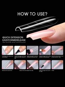 75pcs Dual Nail Forms Set, 5-Shape 15-Size Reusable Clear For Poly Gel Nail Molds, Nail Extension Forms For Poly Gel Manicure Nail-Salon Supplies - Clear - View 3