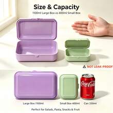 Set Kotak Bento, 1 Wadah Besar dan 2 Wadah Kecil Berbagai Ukuran, Kotak Bekal Hemat Ruang untuk Penyimpanan di RV, Cocok untuk Kembali ke Sekolah, Kerja, Piknik, Pesta, dan Liburan - MultiWarna - View 4
