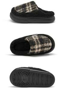 Couple Home Slippers Thick Sole Warm Soft Comfortable Anti-Slip Wear-Resistant - Black - View 8