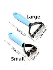 1pc Stainless Steel Pet Deshedding Comb, Suitable For Cats And Dogs, Double-Sided Undercoat Rake, Easily Remove Knots And Tangles, Suitable For Long-Haired And Thick-Haired Pets, Efficient Deshedding Brush - Multicolor - View 5