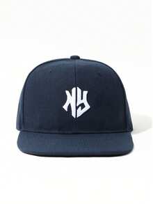 1pc NY Embroidered Flat Brim Baseball Cap, Colorblock Contrast Hip Hop Streetwear Hat, Adjustable Unisex Dance Flat Cap Outdoor Sun Hat, Lightweight - Baseball Cap - View 16