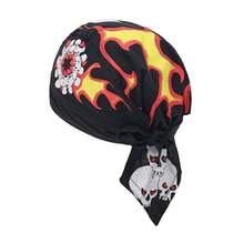 European And American Style Skull Print Pirate Bandana Hat, Hip Hop Personalized Headwrap Cap, Versatile Sports Cycling Hat, Unisex - Skull Flame - View 4