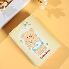 Cartoon Bear Wallet, Girl's Trifold Clutch, Multifunctional Wallet, Portable Grid Card Holder, Driver's License Holder - Multicolor - View 9