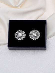 1/2/4pcs 26mm Crystal Rhinestone Buttons Decor, Detachable Button Covers, Suitable For Clothing, Dresses, Shirts, Suits Accessories, With Clip Press, Lead Color - Multicolor - View 8