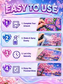 Diamond Painting Sealant Spray, Anti-Falling Clear Sealant, Suitable For Diamond Art Puzzle Crafts, Fix Loose Diamonds, Lock In Shiny Shine, Anti-Yellowing, Quick Drying, Non-Stick - A - View 6