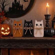 Set Nampan Meja Kayu Halloween Bertema Kucing, Produk Terlaris Lintas Negara, Dekorasi Kreatif untuk Pajangan Jendela Rumah - 3pcs - View 3