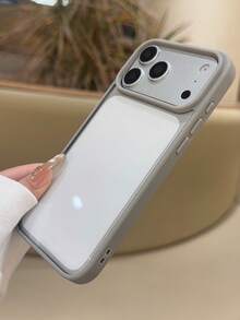 透明灰色邊框手機殼，適用於 iPhone 17 Pro Max/17 Pro/17 Air/17/16 Pro Max/16/16 Pro/16 Plus/11/15/15 Pro/15 Pro Max/12/13/14 Pro Max/12 Pro/12 Pro Max/13 Pro/13 Pro Max/14 Pro/14 Pro Max/14 Plus，抗黃變壓克力材質，新款，適用於 iPhone 18 Pro Max、18 Pro 保護殼 - 灰色 - 查看 4