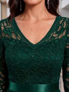 Women Midi Dresses - Dark Green - View 4