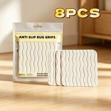 4/8pcs Non-Slip Carpet Gripper Strips, Upgraded Wavy Anti-Curl Rug Pad, Reusable Carpet Fixing Tape, Suitable For Hardwood Floors, Keeps Carpet Edges Flat, Prevents Carpet Slipping And Wrinkling, Designed For Indoor Area Rugs - Multicolor - View 5