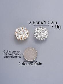 1/2/4pcs 26mm Crystal Rhinestone Buttons Decor, Detachable Button Covers, Suitable For Clothing, Dresses, Shirts, Suits Accessories, With Clip Press, Lead Color - Multicolor - View 7
