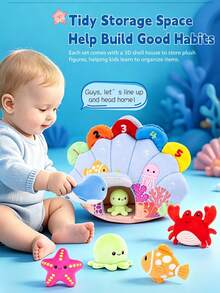 1 Set Mainan Penyimpanan Cangkang Bayi, Kerincingan Kertas Terintegrasi, Suara Lonceng, Bunyi BB, dan Lensa Hasselblad, Mainan Pencerahan Sensorik Bayi, Cocok Sebagai Hadiah Halloween dan Natal untuk Bayi Baru Lahir Laki-laki dan Perempuan - MultiWarna - View 6