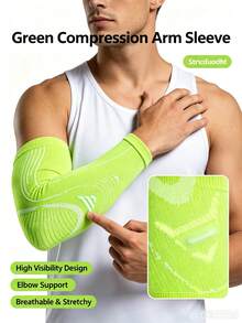 1 Set Compression Arm Sleeve + Calf Sleeve Set, Breathable Sports Elbow And Calf Support Sleeve, Non-Slip Elastic Protective Gear, Suitable For Basketball, Running, Fitness Training, Unisex, Halloween Gift - Multicolor - View 7