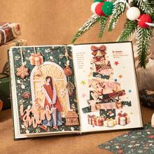 JotBox Snowy Christmas Crochet-Style Large Size Material Paper, Christmas Atmosphere Scrapbook Collage Background Memo Paper, Vintage - Snowy Christmas Scrapbook Paper - View 6