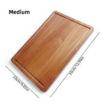 1pc Wooden Cutting Board, Cheese & Sausage Board, Meat, Cheese, Bread, Vegetable And Fruit Chopping Board With Juice Groove And Handle For Kitchen - Brown - View 11