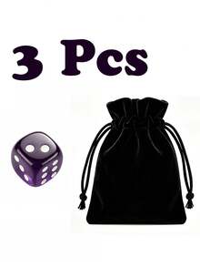 1/3/5 Pcs Natural Crystal Dice Set, Rose Quartz, Tiger's Eye, Amethyst, Green Aventurine Stone Dice With Velvet Pouch For Home Decor & Tabletop Games - Multicolor - View 12