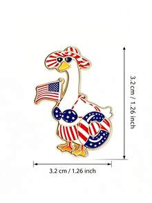 Vacation Style Striped Swimsuit Goose Brooch, Casual Beach Fashion Glasses Swim Ring Design, Versatile Lapel Accessory For Coat, Scarf, Backpack, Summer Fun Gift Item - Multicolor - View 8