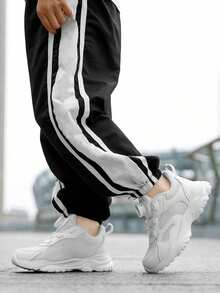 Children's White Sneakers, Breathable Mesh Soft Bottom Sports Shoes For Elementary School Students, Spring/Autumn - White - View 1