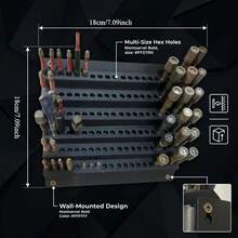 1pc Wall-Mounted Drill Bit Storage Rack, 120-Hole Layered Wall-Mounted Hex Drill Bit Holder, Large Capacity Anti-Clogging Drill Bit Storage Organizer, Suitable For Screwdriver Bits And Drill Bits, Workshop Garage Tool Storage And Organization - Multicolor - View 4