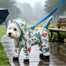 Waterproof Four-Legged Dog Raincoat, Full Coverage All-In-One Pet Rain Poncho, Anti-Dirty Puppy Protective Clothes For Bichon Small Dogs Rainy Day Outdoor Walking - Multicolor - View 6