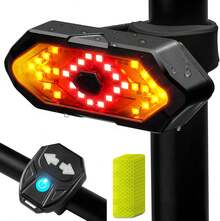 Wireless Remote Control Bicycle Tail Light, LED Turn Signals, USB Rechargeable, High Visibility For Night Cycling - A - View 2