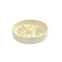 1pc Fireworks Ceramic Slow Feeder Bowl For Cats And Dogs, Anti-Choke Slow Eating Bowl For Home Pet Feeding, Anti-Black Chin Feeding Bowl - 200ml - View 1