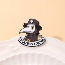 1pc Cartoon Plague Doctor Brooch Funny Meme Metal Badge, Clothing Bag Funny Decorative Badge, Suitable For Daily Wear And Gift For Friends - Multicolor - View 6