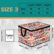 Medical First Aid Box Dinosaur World Travel Print Foldable Storage Box, Zippered Hand-Carry Storage Bin, Upgraded Fabric Large Capacity Organizer, Suitable For Closet, Dorm, Underbed Storage, Organizing Clothes, Bedding, Toys, Miscellaneous Items, Home Moving Organization Storage Box - Multi-color - View 13