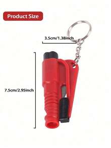 3 Packs 3-In-1 Car Emergency Safety Hammer (Includes Seatbelt Cutter And Window Breaker) – Portable Vehicle Escape/Rescue Tool / Mini Safety Hammer; Unisex Multifunctional Emergency Gear. - Multiple Styles - View 8