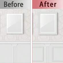 Soft TPE Self‑Adhesive Picture Frame Trim, Bendable ‑Friendly Edging Moulding, Waterproof Wear‑Resistant, Easy Cutting Without Drilling, DIY Decor Strip For Oil Painting Poster Photo Artwork Framing, Multi‑Color Home Wall Decoration - White - View 3